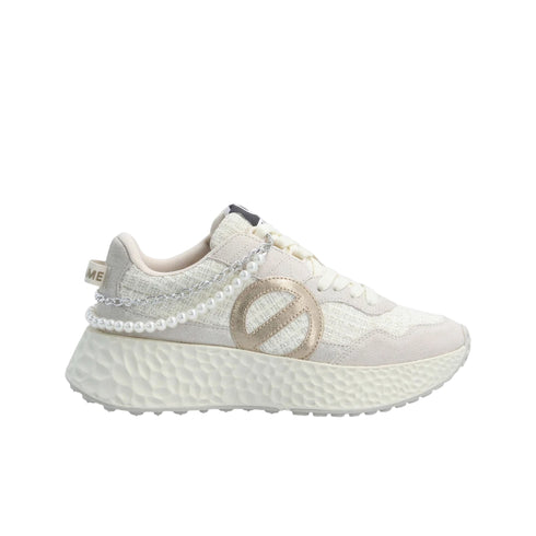 Sneakers Donna Carter Jogger, con inserti in tweed, catena e perle decorative