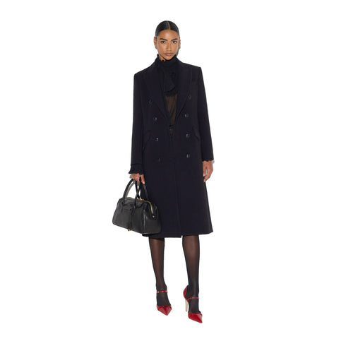 Cappotto Donna lungo, in misto viscosa, con chiusura doppiopetto