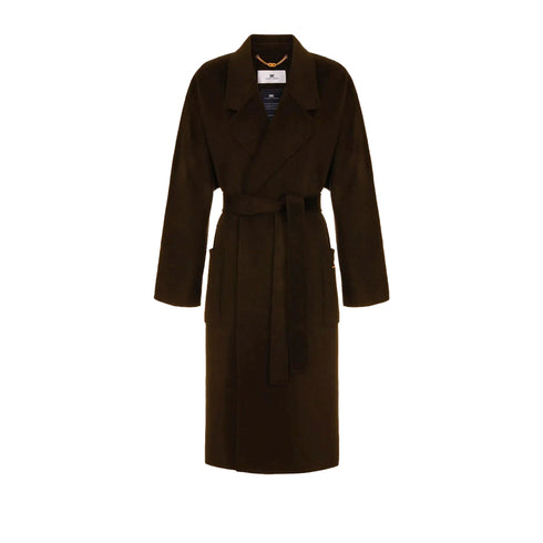 Cappotto Donna over, con cintura e due tasche laterali applicate