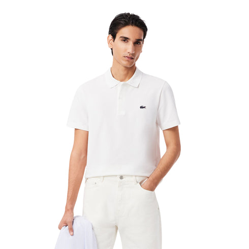 Polo sport Uomo in misto cotone bianco modello frontale - Francavilla Moda