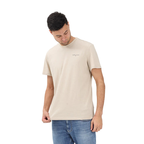 T-shirt uomo a manica corta Linear Chest con logo beige