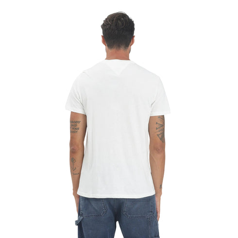 T-shirt uomo a manica corta Linear Chest con logo bianca - retro