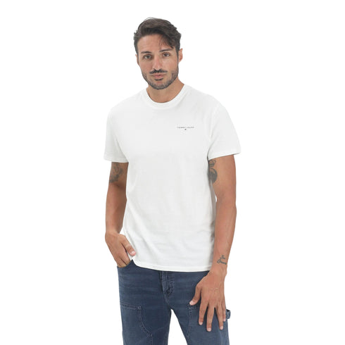 T-shirt uomo a manica corta Linear Chest con logo bianca