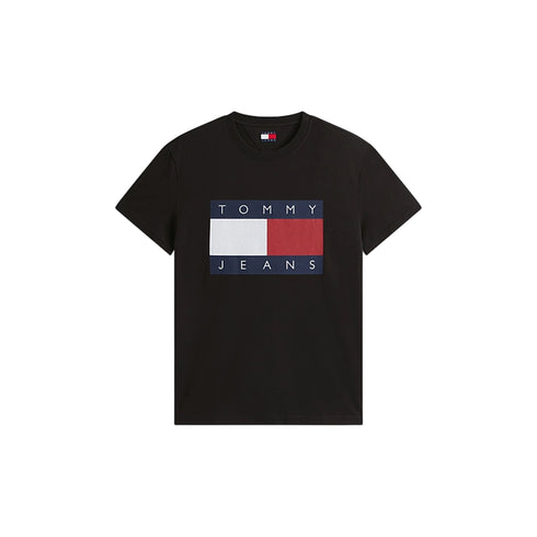 T-shirt uomo Regular in jersey big flag nera