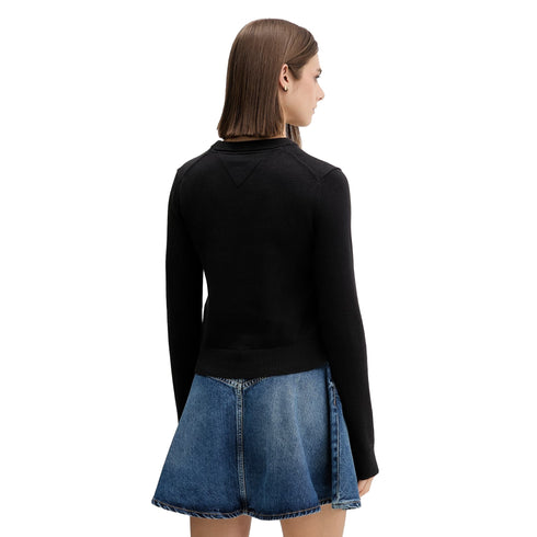 Maglia Donna in cotone, con bandiera frontale e girocollo