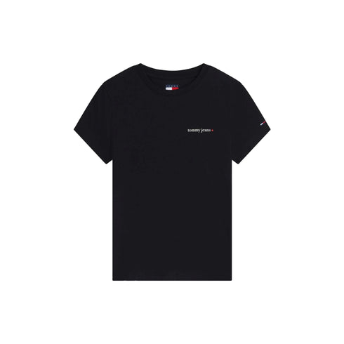 T-shirt Donna a girocollo, con bandiera ricamata sulla manica