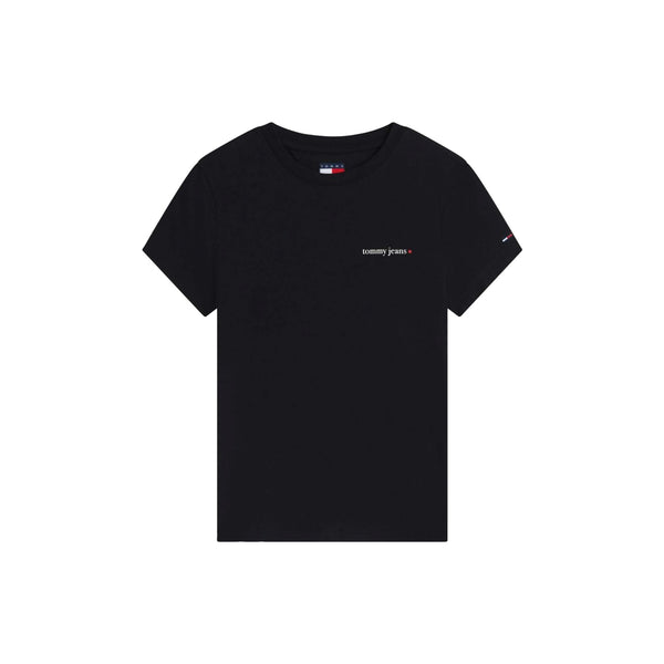 T-shirt Donna a girocollo, con bandiera ricamata sulla manica