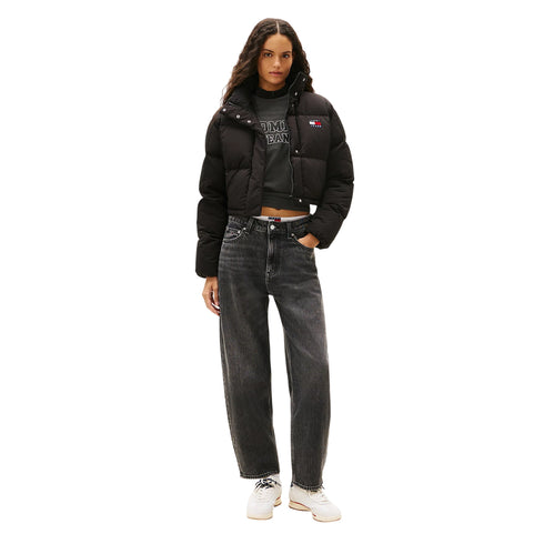 Piumino Donna cropped, con zip nascosta e cappuccio rimovibile