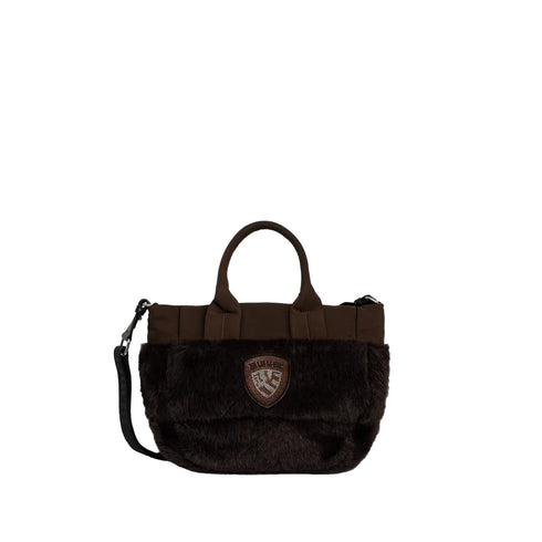 Borsa Donna shopper con tracolla rimovibile e pelliccia tono su tono