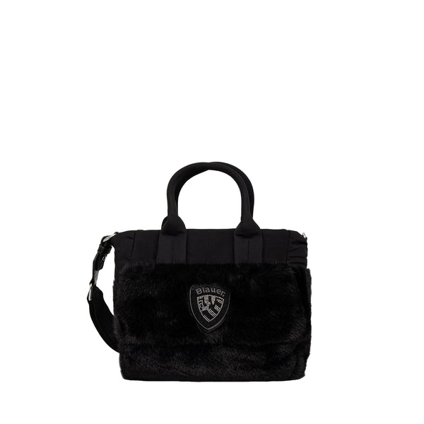 Borsa Donna shopper con tracolla rimovibile e pelliccia tono su tono