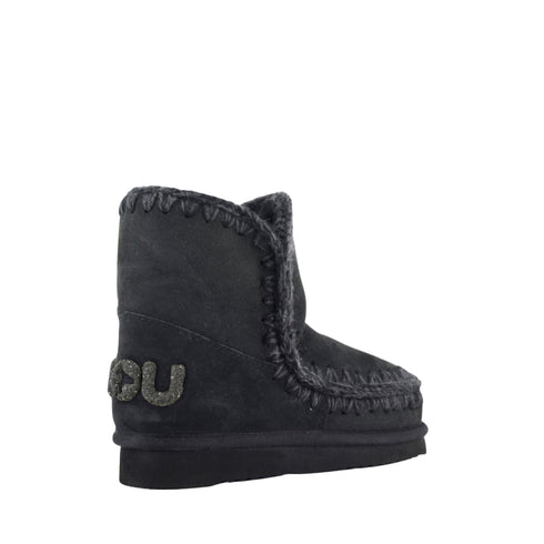 Stivaletto Donna Eskimo 18 Logo Glitter in pelle di montone, con cuciture a vista