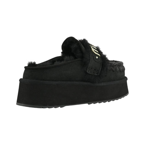 Sabot Donna Platform Clog in pelle di montone scamosciata, con suola in gomma ed EVA