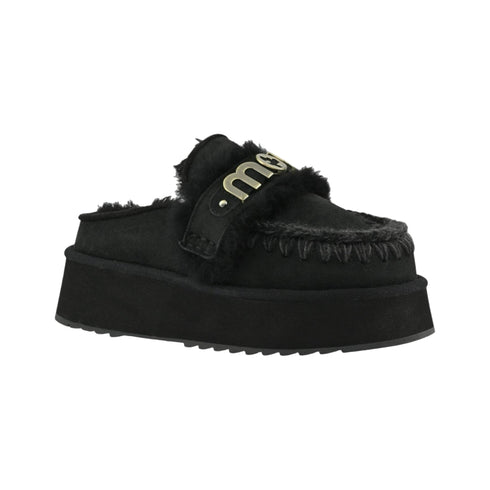 Sabot Donna Platform Clog in pelle di montone scamosciata, con suola in gomma ed EVA