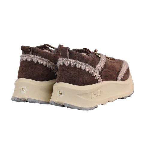 Sneakers Donna Eskimo in vera pelle, con cuciture all'uncinetto
