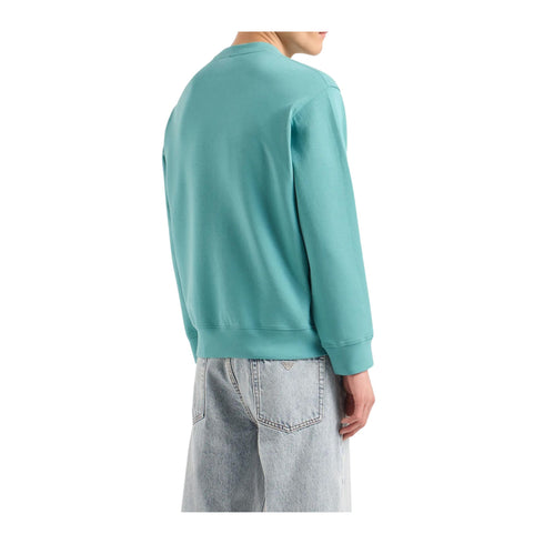 Felpa Uomo in cotone con scollatura girocollo e polsini elasticizzati