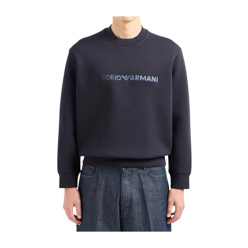 Felpa Uomo in cotone con scollatura girocollo e polsini elasticizzati