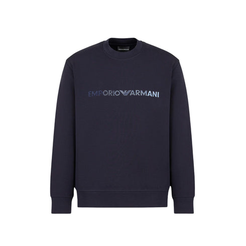 Felpa Uomo in cotone con scollatura girocollo e polsini elasticizzati