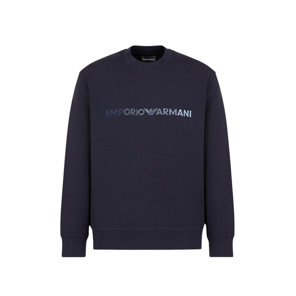 Felpa Uomo in cotone con scollatura girocollo e polsini elasticizzati