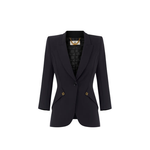 Giacca Donna monopetto, con tagli diagonali e fit slim