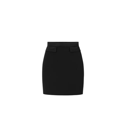 Gonna Donna mini, con zip invisibile e patte laterali, a tinta unita