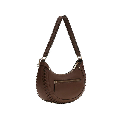 Borsa Donna in similpelle, con cuciture decorative e forma stondata