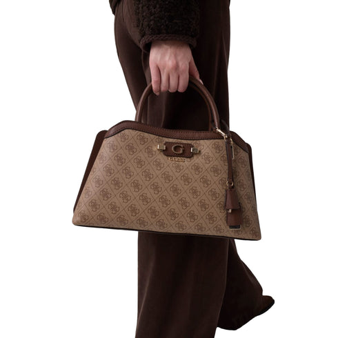 Borsa Donna Lindsey con motivo logo all over, due manici a mano ed una tracolla