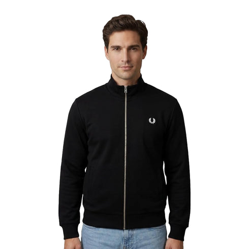 Felpa Uomo in cotone, con doppia riga sui polsini e chiusura frontale full zip