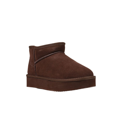 Stivaletto Donna in pelle scamosciata, con suola platform