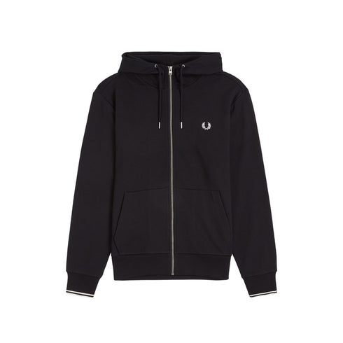 Felpa Uomo in cotone, con cappuccio dotato di coulisse e full zip