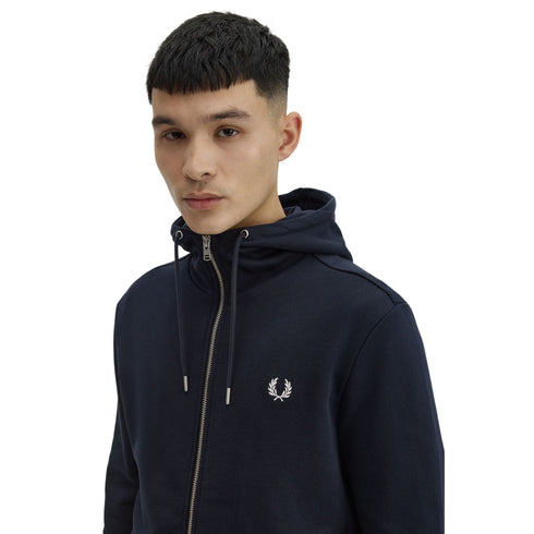 Felpa Uomo in cotone, con cappuccio dotato di coulisse e full zip
