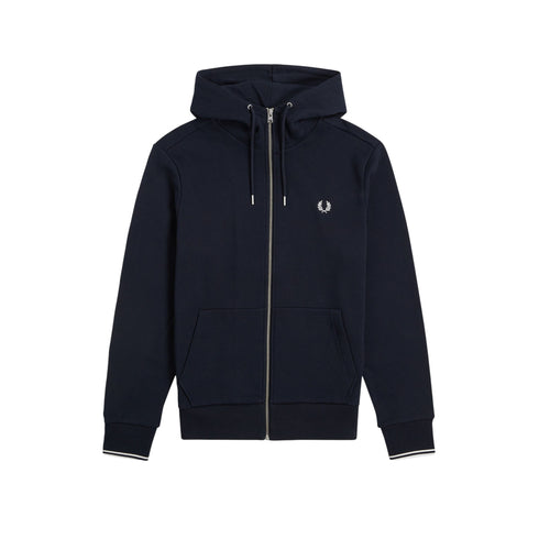 Felpa Uomo in cotone, con cappuccio dotato di coulisse e full zip