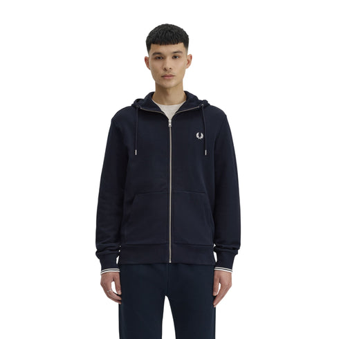 Felpa Uomo in cotone, con cappuccio dotato di coulisse e full zip