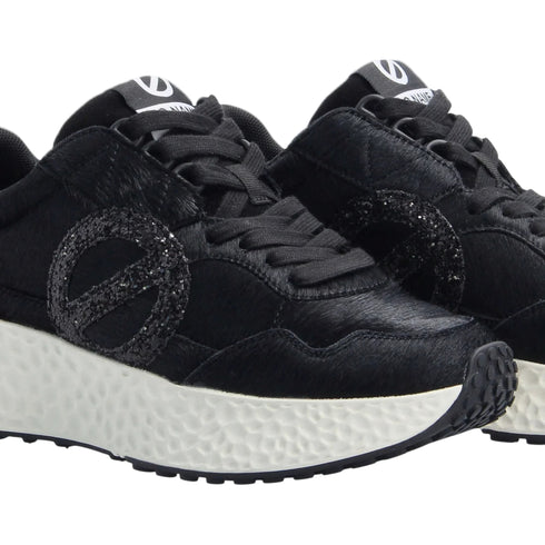 Sneakers Donna Carter Jogger, con tomaia in cavallino e logo laterale glitter
