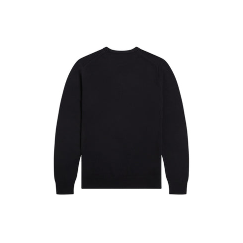 Maglia Uomo a tinta unita, in filo di lana e cotone, con scollatura girocollo