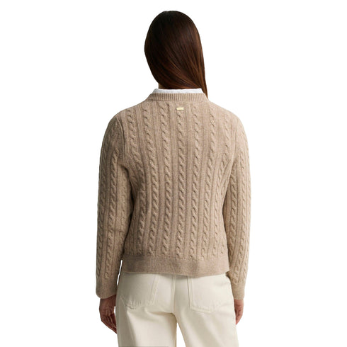 Maglia Donna Ashdown, con una lavorazione a trecce e scollatura girocollo