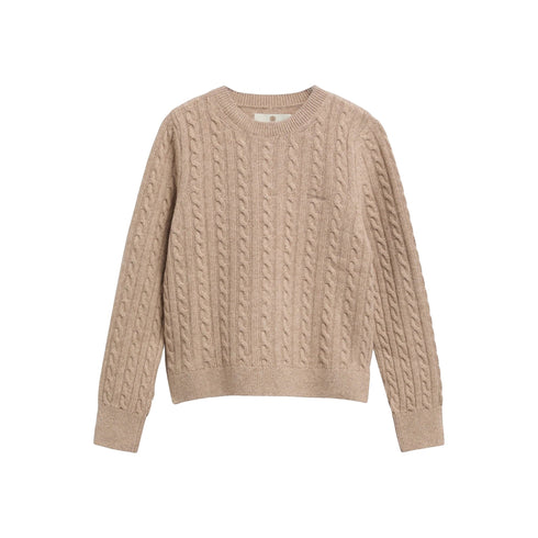 Maglia Donna Ashdown, con una lavorazione a trecce e scollatura girocollo