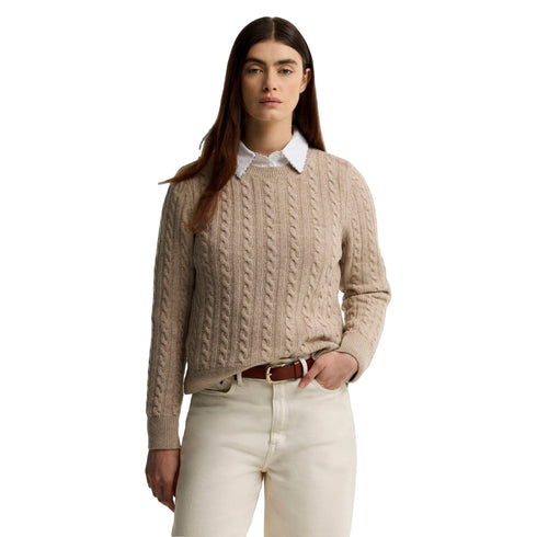 Maglia Donna Ashdown, con una lavorazione a trecce e scollatura girocollo