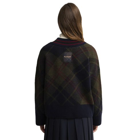 Maglia Donna Shae, in misto lana, con motivo tartan ed una scollatura a V