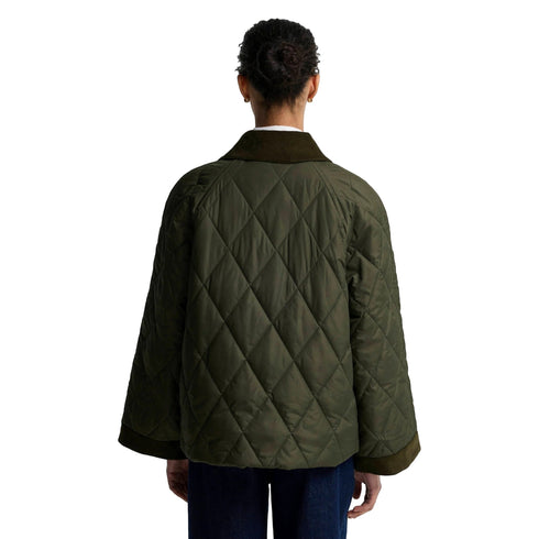 Giubbino Donna trapuntata, con colletto in velluto e chiusura frontale full zip nascosta