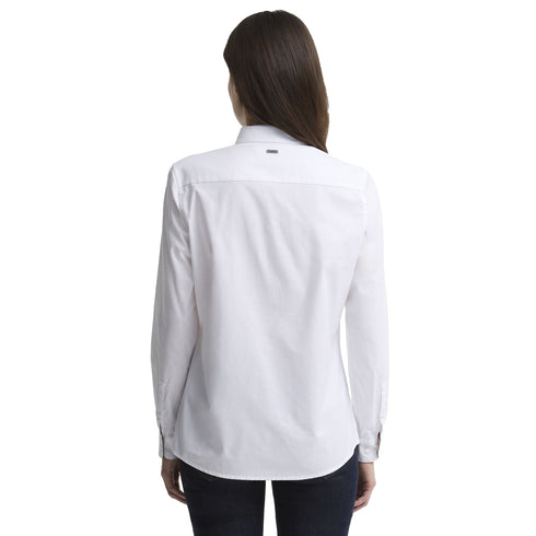 Camicia Donna Derwent in cotone oxford, con inserti tartan e pinces sul busto
