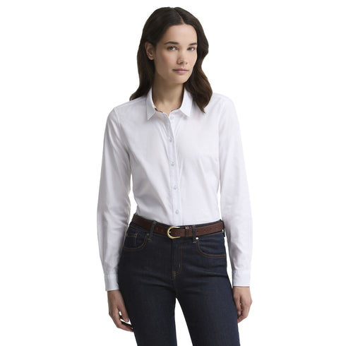 Camicia Donna Derwent in cotone oxford, con inserti tartan e pinces sul busto