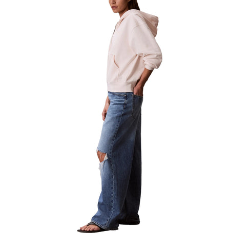 Felpa Donna sportiva, con full zip frontale e cappuccio