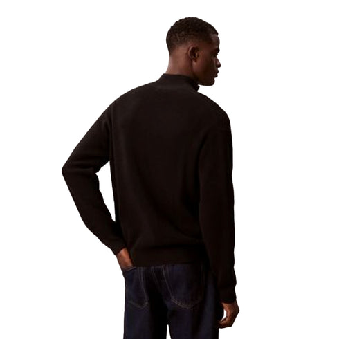 Pullover Uomo in filato di cotone, lavorato a nido d'ape, con stemma logo