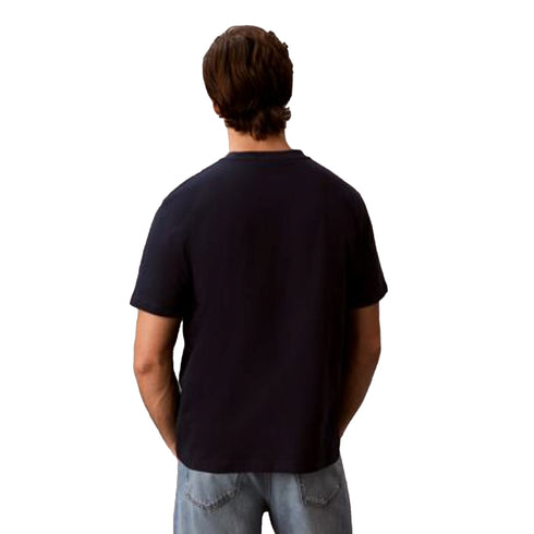 T-shirt Uomo in cotone, con scollatura girocollo e logo goffrato