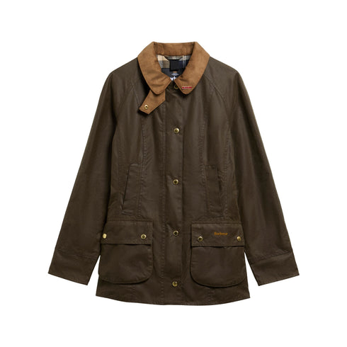 Giacca Donna Icons Beadnell Wax, in cotone cerato, con colletto a costine