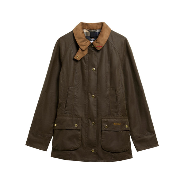 Giacca Donna Icons Beadnell Wax, in cotone cerato, con colletto a costine
