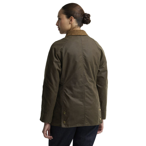 Giacca Donna Icons Beadnell Wax, in cotone cerato, con colletto a costine