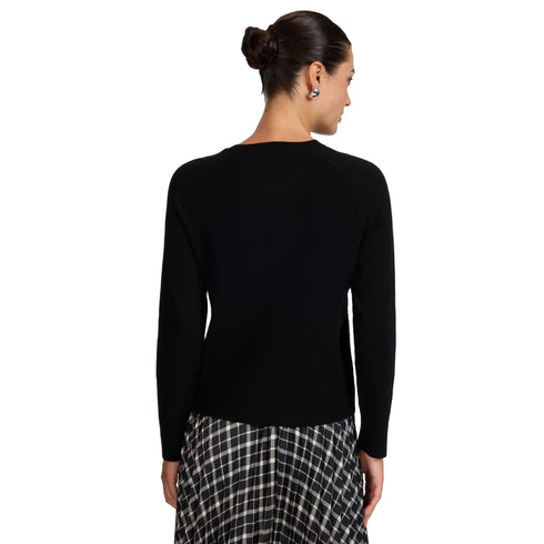 Cardigan Donna girocollo, con bottoni frontali, a tinta unita