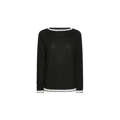 Maglia Donna in lana e viscosa, con profili a contrasto
