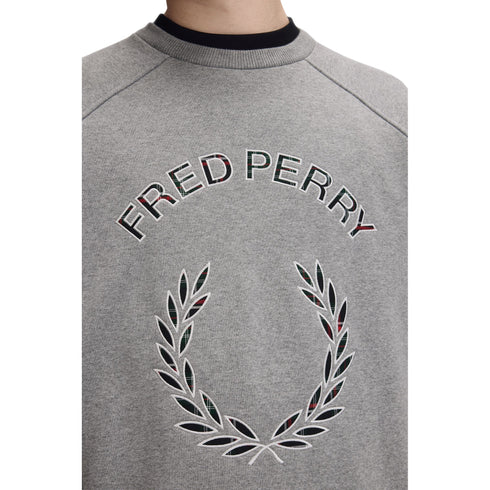 Felpa Uomo in cotone, dal fit rilassato, con logo tartan
